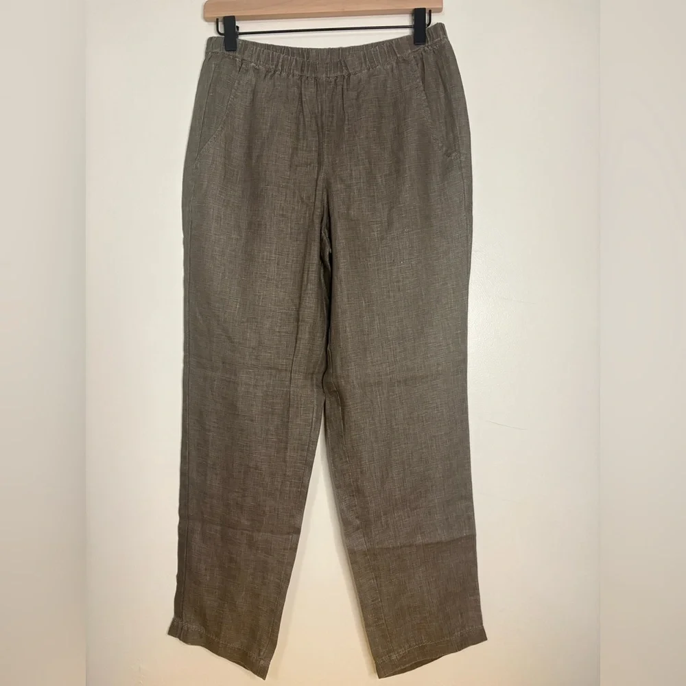 Nurture 100% Linen Wide Leg Pants‎ Brown Elastic Waist Pull On Women’s S NWT